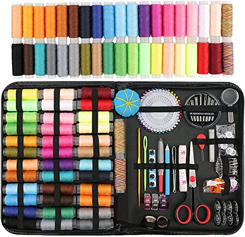 Sewing Kit,Premium Sewing Supplies, Oxford Fabric Sewing kit for Beginner,Kids, Adults, Travel, Thread and Needle, Sewing Accessories, Organizer Sewing Box, Emergency kit, DIY and Home(Rainbow).