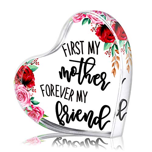 SICOHOME Mother Gift for Mom from Daughter, 4" Gift for Mom Grandma Step Mother, First My Mom,Forever My Friend,Mom Gift for Mothers Day,Birthday, Anniversary