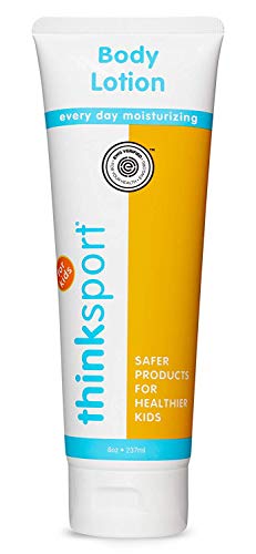 Thinksport Kids Body Lotion For Sensitive Skin | EWG Verified, Soothing Relief, Moisturizing, Nourishing | Fragrance Free, Unscented, For Face & Body - 8oz