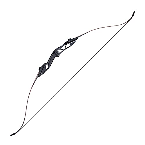 TOPARCHERY Archery 56" Takedown Hunting 50lbs Recurve Bow Metal Riser Right Hand Black Longbow