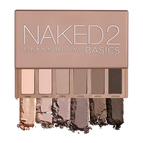 Urban Decay Naked2 Basics Eyeshadow Palette, 6 Taupe & Brown Matte Neutral Shades - Ultra-Blendable, Rich Colors with Velvety Texture - Makeup Set Includes Mirror & Full-Size Pans - Great for Travel