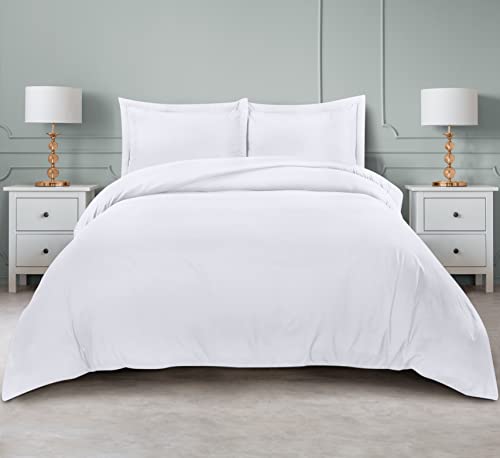 Utopia Bedding Duvet Cover Queen Size Set - 1 Duvet Cover with 2 Pillow Shams - 3 Pieces Comforter Cover with Zipper Closure - Ultra Soft Brushed Microfiber, 90 X 90 Inches (Queen, White)