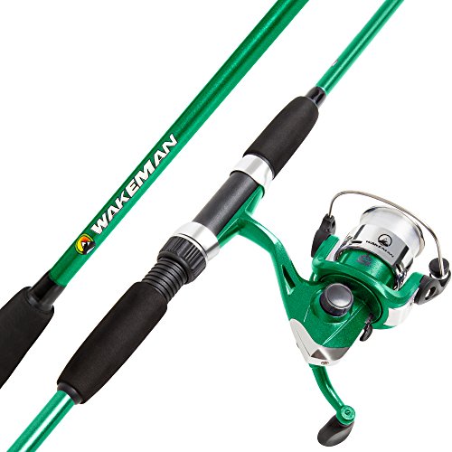 Wakeman Swarm Series Spinning Rod and Reel Combo - Green Metallic , 20