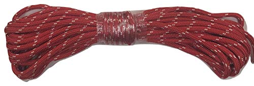 Yacht Braid Polyester Rope Red and White 3/8 inch (50 ft.)