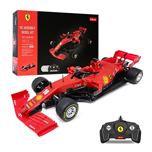 ZMZ Ferrari F1 1:16 Scale Large Size F1 RC Car, 2.4 GHZ RC Car Officially Licensed Ferrari SF1000 Building Model Car Kits, DIY Gift for Remote Control Car for Boys & Girls & Adult (65pcs Building kit)