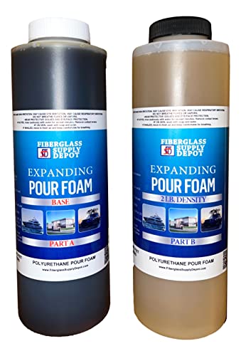 2 Lb Density Expanding Pour Foam, 2 Part Polyurethane Closed Cell Liquid Foam for Boat and Dock Flotation, Soundproofing, Filling Voids, and Insulation (Quart Kit)