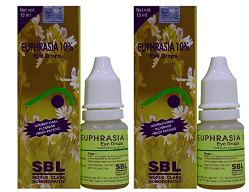 2 PACKS OF 10ML SBL EUPHRASIA-10%Eye-Drops-DRY-Eye-Tonic-red-Eyes-pain HOMEOPATHY by SBL-HOMEOPATHIC-EUPHRASIA-10%Eye-Drops