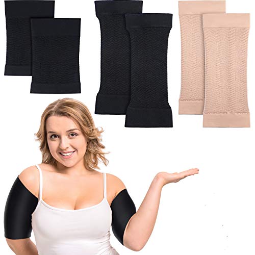 2 Pair Arm Sleeves for Plus Size Women, Slim Upper Arm Compression Shapers Wraps, 1 Pair Calf Compression Sleeves Included