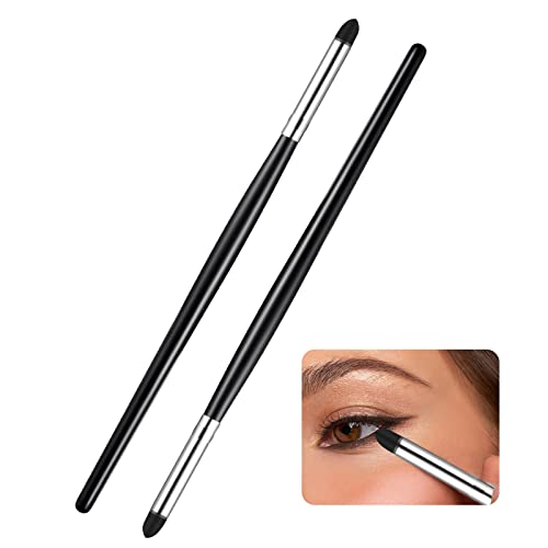 2 Pieces Eyeliner Smudge Brush Pencil Soft Makeup Tool Eyeshadow Blending Brush Eye Pencil Brush Eyeliner Smudge Tool Set for Blending Eye Shadow Liner (Sponge, 6.2 Inch)