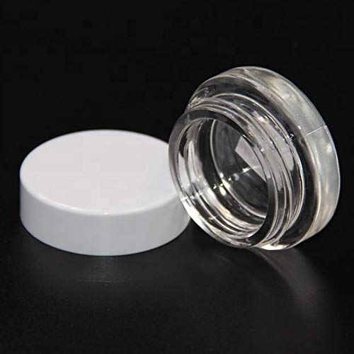 (360 jars) 7ml Glass Concentrate Jars with White Lids includes circle labels for medical oils, rosins, waxes, and saucy diamonds, Lip balms, Make-up, Cosmetics, Paint, Eye Creams, Jewelry and more!