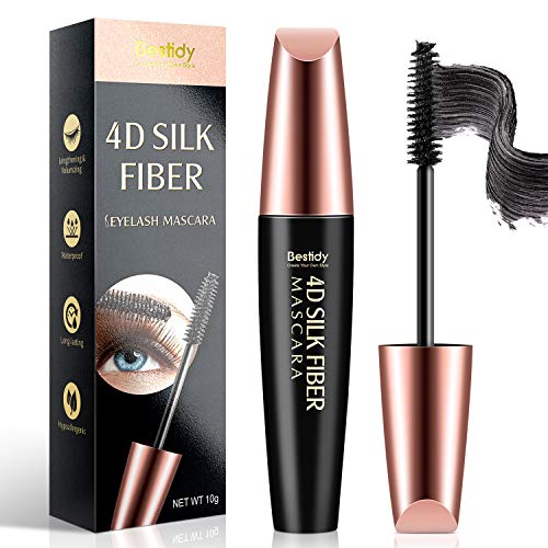 4D Silk Fiber Lash Mascara, Fiber Mascara, 4D Silk Fiber Eyelash Mascara, Best for Thickening & Lengthening, Waterproof, Long-Lasting, Lasting All Day, Waterproof, Smudge Proof Eyelashes