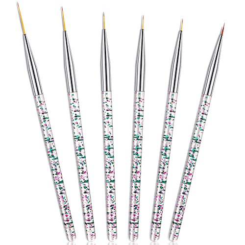 6 Pieces Eyeliner Brush Fine Point Eyeliner Eye Makeup Gel Eyeliner Fiber Bristles Eyeliner Brush Eyeliner Brush Applicators Cosmetic Eye Wands Eyeliner for Liquid and Water Activated Eyeliner