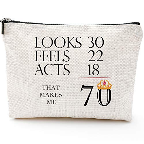 70th Birthday Gifts for Women-That Make Me 70-1952 Birthday Gifts for Women, 70 Years Old Birthday Gifts Makeup Bag for Mom, Wife, Friend, Sister, Her, Colleague, Coworker(Makeup bag-70th Unicorn)