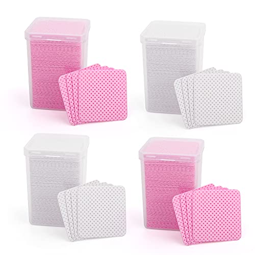 800 Pieces Eyelash Extension Glue Wipes, Lint Free Eyelash Glue Cleaner Glue Wiping Cloth, Non-Woven Fabric Wipes Removal Tool for Eyelash Extension Glue and Nail Polish Bottle