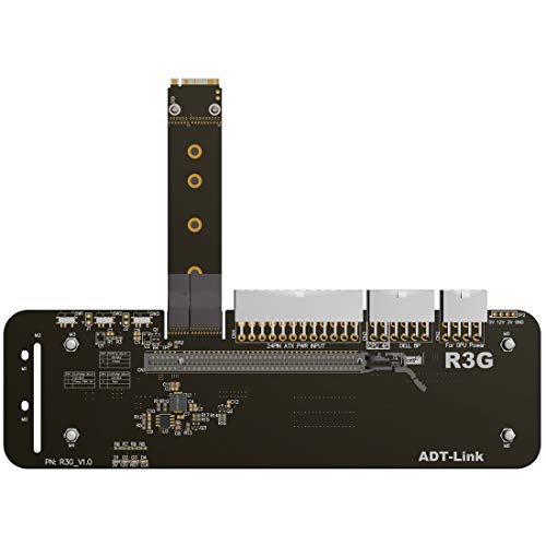 ADT-Link M.2 Key M NVMe External Graphics Card Stand Bracket with PCIe3.0 x4 Riser Cable 25cm 50cm 32Gbs for ITX STX NUC VEGA64 GTX1080ti (50CM,R43SG)