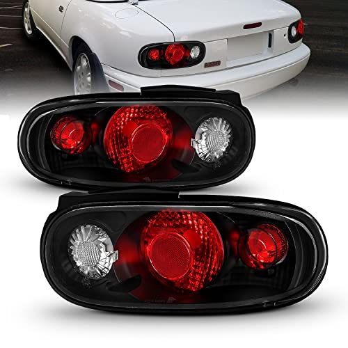 AmeriLite Black Replacement Taillights for 90-97 Mazda Miata - Passenger and Driver Side