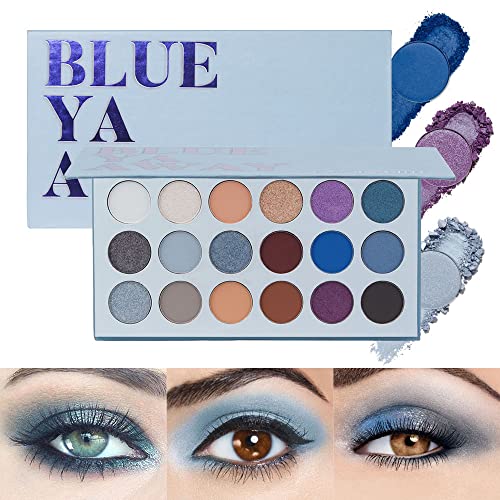 AMY'S DIARY Blue Eyeshadow Palette Glitter Eye shadow Makeup ,Light Blue Sparkle Shimmer Eyeshadow Shiny Eyeshadow Glitter Waterproof Pallete, Glitter Blue Eye Eyeshadow Make Up (01)