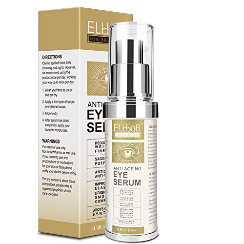 Anti Ageing Eye Serum - Eye Cream - Anti Wrinkle Eye Serum for Puffy Eyes, Dark Circles, Eye Bags, Crows Feet, Wrinkles,Reduces Wrinkles Saggy Skin Puffy Eyes