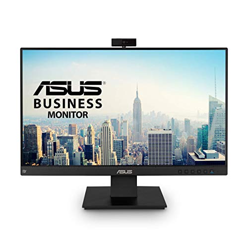 ASUS BE24EQK 23.8” Business Monitor with Webcam, 1080P Full HD IPS, Eye Care, DisplayPort HDMI, Frameless, Built-in Adjustable 2MP Webcam, Mic Array, Stereo speaker, Video Conference