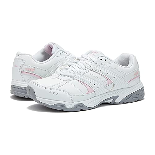 Avia Avi-Verge Women’s Sneakers - Workout, Walking, Athletic, Cross Training, Tennis, Gym Shoes for Women, 7.5 Wide, White with Light Pink