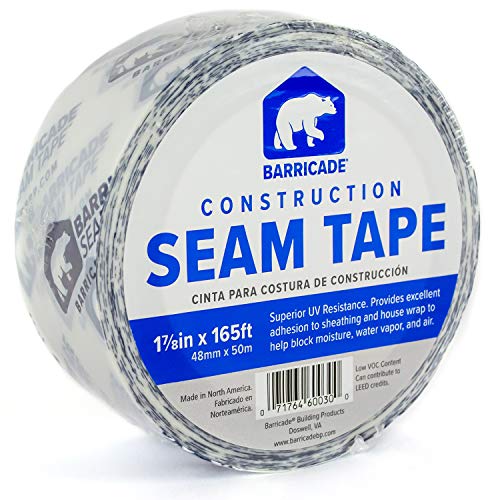 Barricade Construction Seam Tape 1 7/8" x 165' Roll - for House Wrap Installation