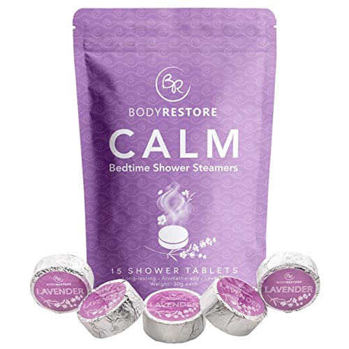 BodyRestore Shower Steamers Aromatherapy - Christmas Gifts for Women and Men, Stocking Stuffers - Lavender (15 Count)
