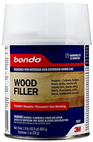 Bondo 20082 Home Solutions Wood Filler 1 Quart, White,Blue,red