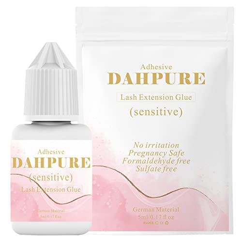 DAHPURE DIY Eyelash Extension Glue for Sensitive Eyes Individual Cluster Lash Glue Hypoallergenic Waterproof Self Application No Fume Home Use