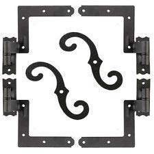 Delaney Exterior Shutter Blind Hinges with 2 Material Options and 3 siding Options, Available with or with Out "S" Hooks (Wood (489200) with "S" Hooks 1 Pack, Powder Coated Black)