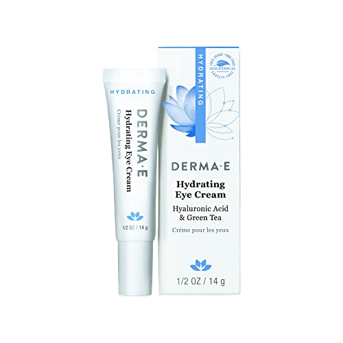 DERMA E Hydrating Eye Cream – Firming and Lifting Hyaluronic Acid Treatment - Under Eye and Upper Eyelid Cream Reduces Puffiness and Appearance of Fine Lines, 0.5 oz