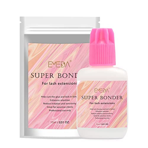 EMEDA Lash Bonder for Eyelash Extensions, Not Glue, Glue Accelerator for Eyelash Extensions, Sealer Adhesive, Speed up Glue Drying Time,Add Glue Elasticity,Lock in Glue Fume(15ml Super Bonder Sealant)