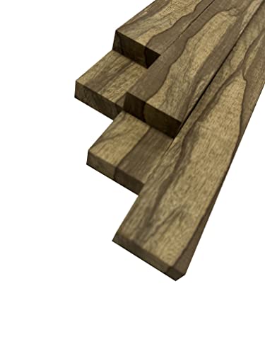 Exotic Wood Zone Pack of 5, Cutting Board Blocks Black Limba | Best 3/4" Lumber Boards (3/4" x 2") (3/4" x 2" x 24", Black Limba)