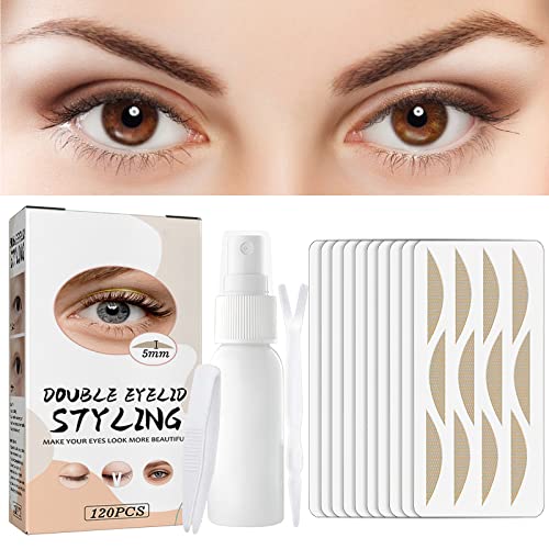 Eyelid Tape, 5mm Eyelid Lifter Strips Instant Moderate Lifting Big Heavy Hooded/Droopy Eyelids(120PCS)