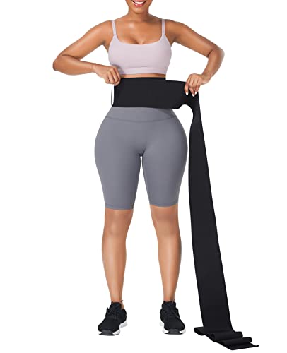 FeelinGirl Waist Trainer for Women Snatch Bandage Tummy Wrap Plus Size Waist Wrap Workout Waist Trimmer for Gym Sport