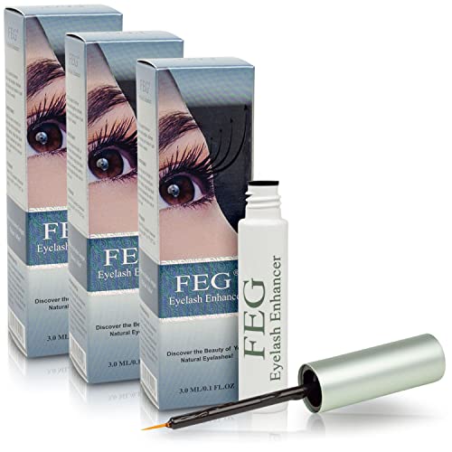 FEG Eyelash Rapid Eye Lash Growth Serum | For Lash and Brow | Fast Effective Growth Creates Longer & Darker Eyelashes | Best Natural Eyelash Serum to Grow Lashes in the Market | 3 Pack