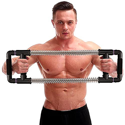 GoFitness Push Down Bar Machine - Chest Expander at Home Workout Equipment, Arm Exerciser Portable Spring Resistance Exercise Gym Kit for Home, Travel or Outdoors