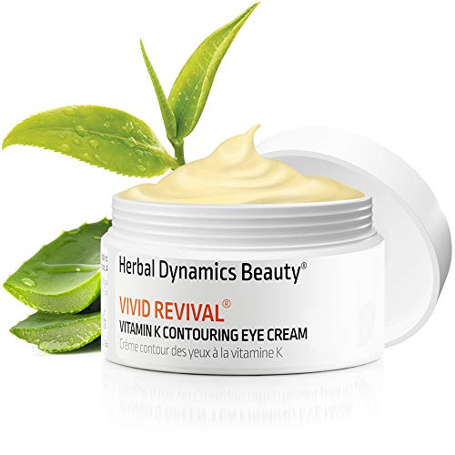 HD Beauty Vivid Revival® Vitamin K Contouring Under Eye Cream for Undereye Circles, Puffiness, and Fine Lines with Hyaluronic Acid and Organic Aloe Vera, 0.5oz