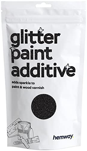 Hemway Glitter Paint Additive Glitter Crystals for Acrylic Paint, Interior & Exterior Walls, Wood, Varnish, Furniture, Matte, Gloss, Satin, Silk - 100g / 3.5oz - Black
