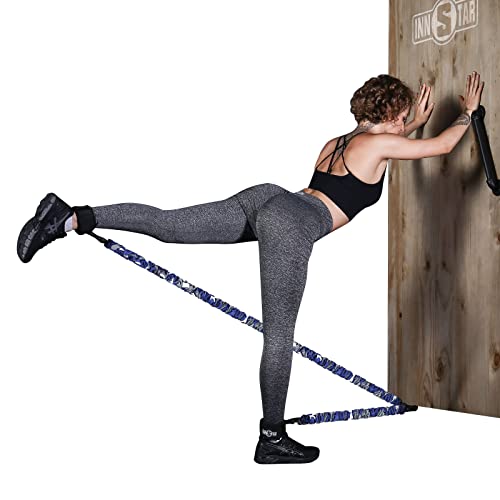 INNSTAR Booty Resistance Band Glute Cord Cable Machine for Hip Home Workout Cable Kickbacks with Instructions & Carry Bag 70 LBS