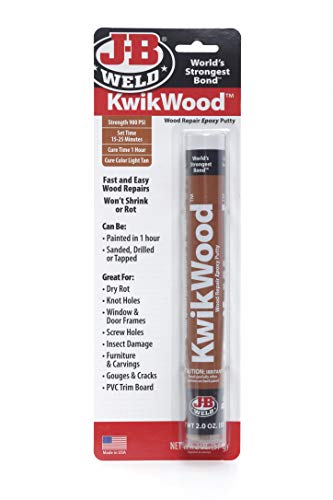 J-B Weld 8258 KwikWood Wood Repair Epoxy Putty Stick-7 inch, Beige