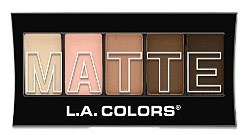 L.A. COLORS 5 Color Matte Eyeshadow, Tan Khaki, 0.25 Oz