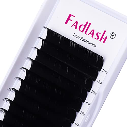 Lash Extension D Curl 15-20mm Eyelash Extension Mixed Tray Silk Classic Lash Extensions Supplies Individual Eyelash Extensions (0.20-D, 15-20mm Mix)