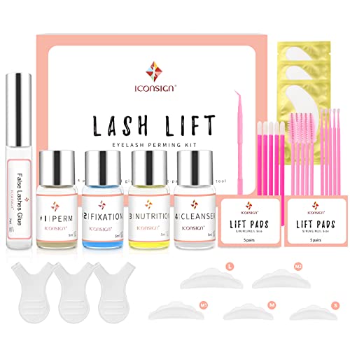 Lash Lift Kit, Eyelash Perm Kit, Professional Eyelash Curling Lash Extension Set, Glue Upgraded Version, Lash Extensions, Lash Curling, Semi-Permanent Curling Perming Wave Suitable for Salon