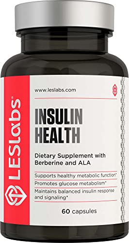 LES Labs Insulin Health – Metabolic Health, Glucose Support, Lipid & Carbohydrate Metabolism – Berberine, Chromium, Olive Leaf, Alpha Lipoic Acid & Vanadium – 60 Capsules