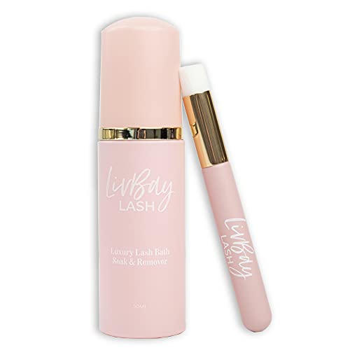 LivBay Lash - Lash Bath Combo | Aftercare Foaming Cleanser for Eyelash Extension | Lash Wash + Brush | Oil Free & Gentle Formula (Professional Use Only)