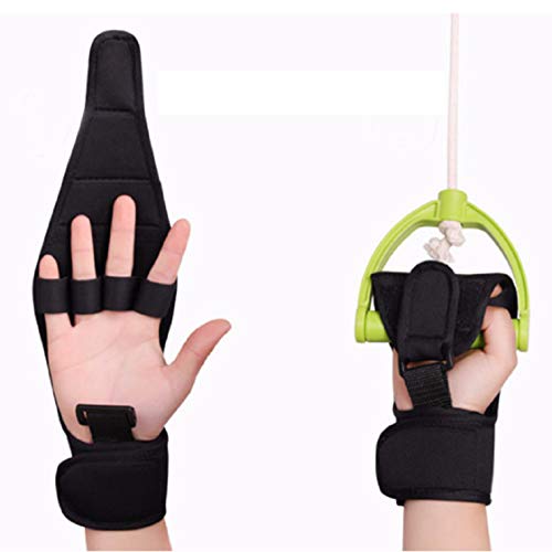 Lolicute Finger Splint Brace Ability,Finger Anti-Spasticity Rehabilitation Auxiliary Training Gloves for Stroke Hemiplegia Patient and Athlete Finger Rehabilitation [Single Hand Universal] (Black)