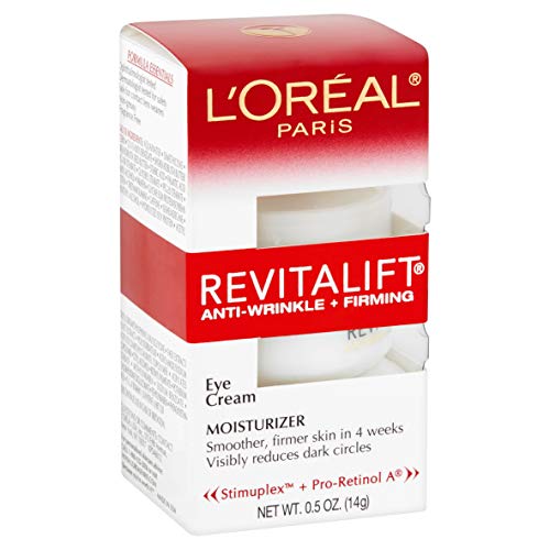 L'Oreal Paris Skincare Revitalift Anti-Wrinkle and Firming Eye Cream with Pro Retinol, Treatment to Reduce Dark Circles, Fragrance Free, 0.5 oz.