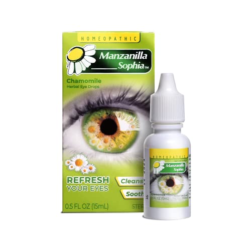 Manzanilla Sophia Chamomile, Herbal Chamomile Eye Drops, Cleanses and Soothes, for Irritated Eyes, 0.5 FL Oz, Bottle