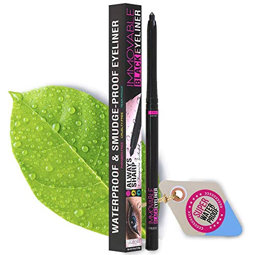 MIA ADORA Best Cruelty Free Waterproof Eyeliner Pencil with Sharpener - All Day Smudgeproof Wear - Easy to Use & Perfect Eye Liner for Your Cat Eyes & Waterline - Immovable Makeup (Black)