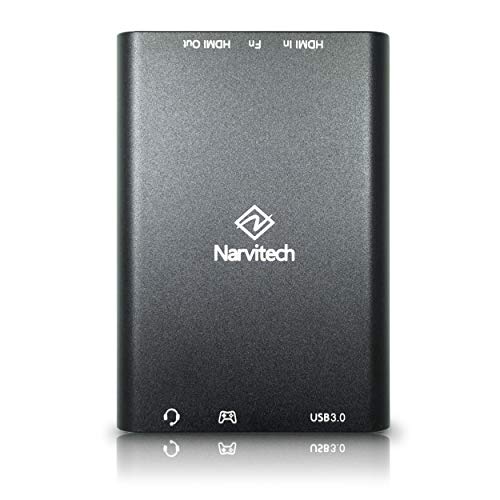 Narvitech NJ300, External Capture Card. 4K60 Passthrough, Stream and Record in 1080P60 with ultra-low latency on PS5, PS4, Xbox Series X/S, in OBS and more, on PC and Mac. Supports Party Chat capture.